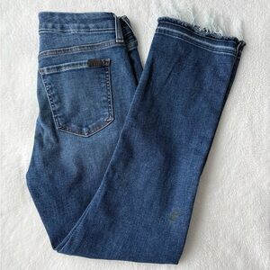 7 For All Mankind Jen 7 Ankle Straight  Cropped Jeans with Frayed Hem